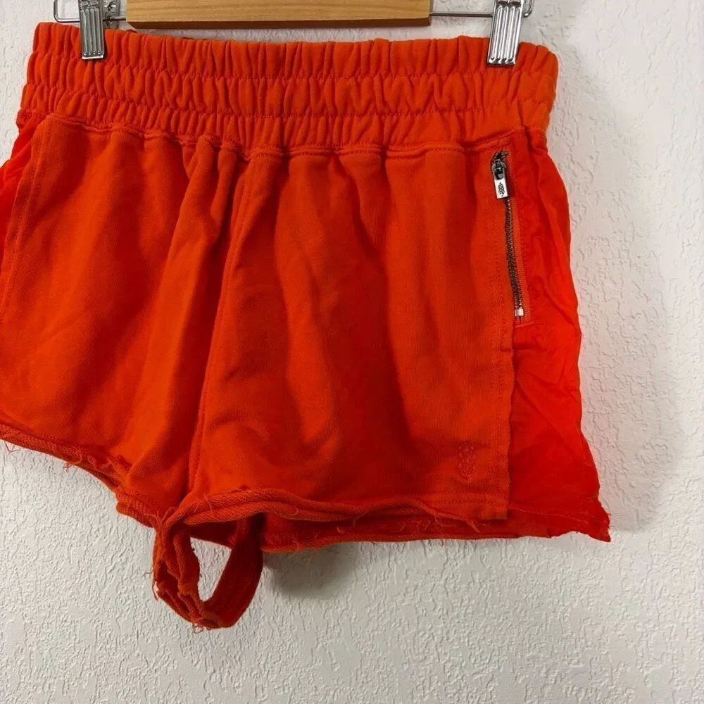 Free People Movement Dark Orange Short‎ Terry Cloth Shorts